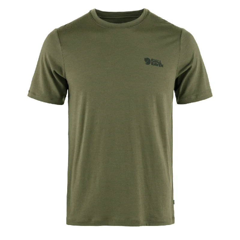 Men's organic cotton crew - neck t - shirts for everyday comfortFjallraven Abisko Wool Logo SS Laurel Green