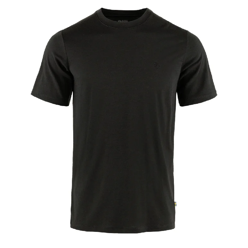 Men's smart - casual checkered t - shirts for semi - formal occasionsFjallraven Abisko Wool SS Black