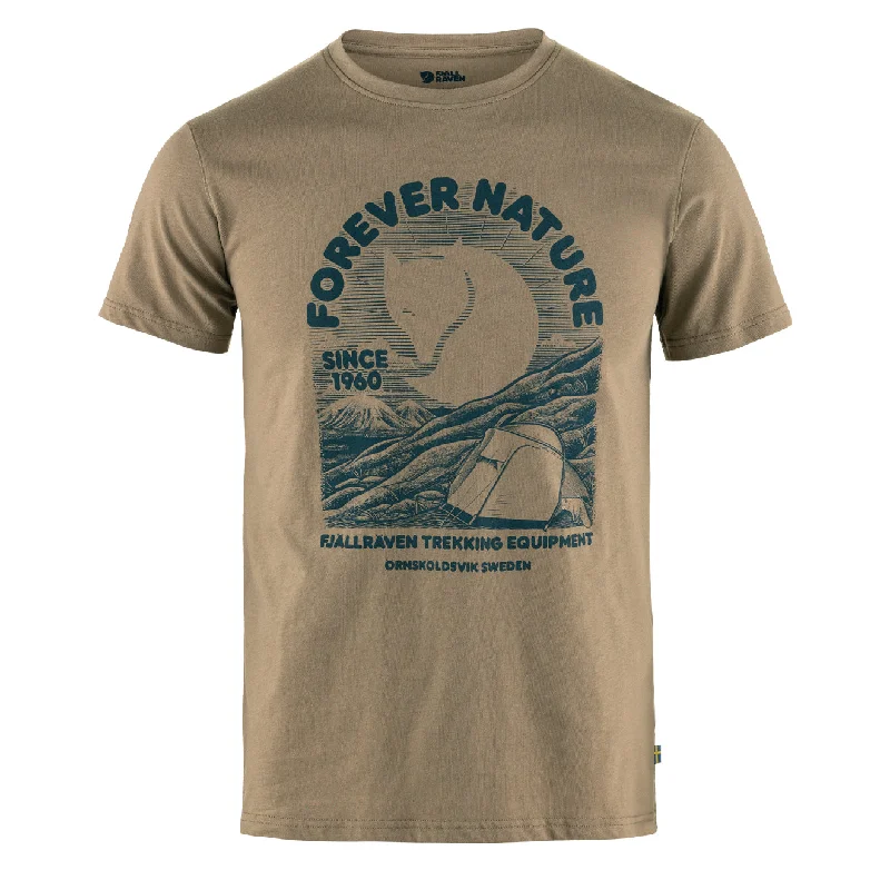 Men's UV - protection t - shirts for outdoor activities in the sunFjallraven Equipment T-shirt Suede Brown