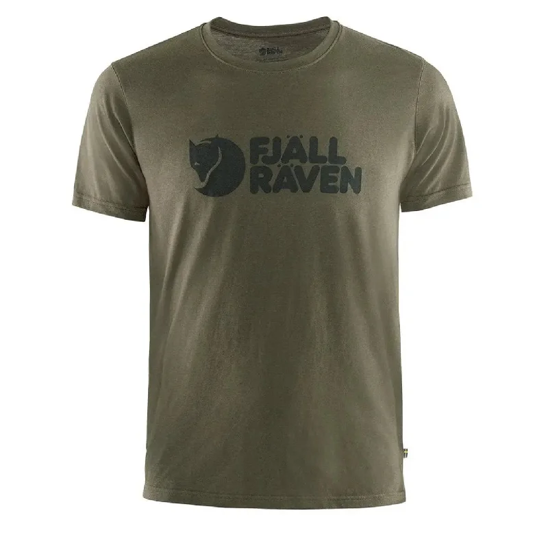Men's organic cotton crew - neck t - shirts for everyday comfortFjallraven Logo T-Shirt Dark Olive