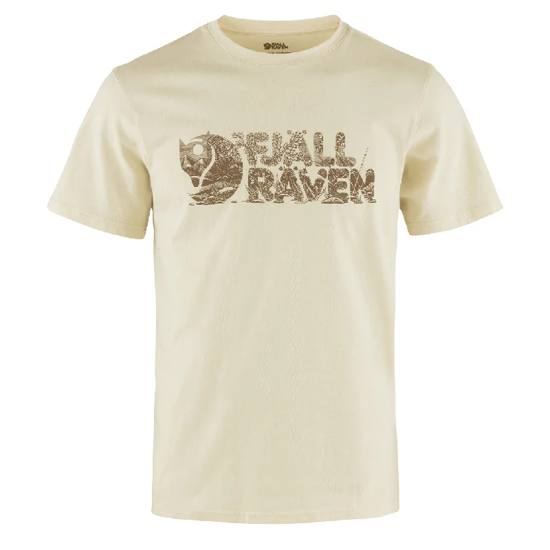 Men's tie - dye t - shirts with a bohemian styleFjallraven Lush Logo T-Shirt Chalk White