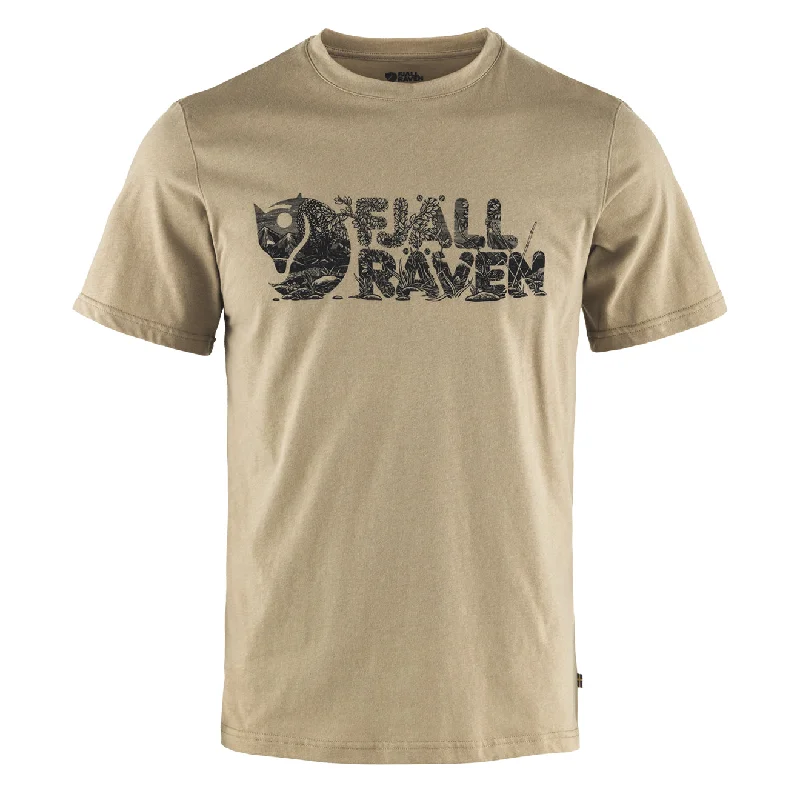Men's button - front t - shirts with a unique artistic printFjallraven Lush Logo T-Shirt Fossil