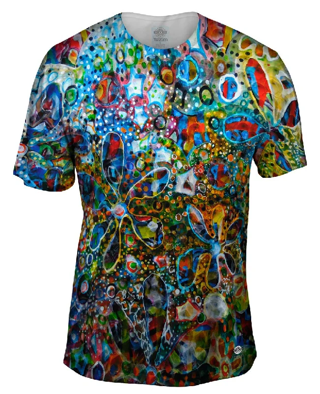 Men's antimicrobial t - shirts for odor - free freshness during travelFlower Paint Balls Collage