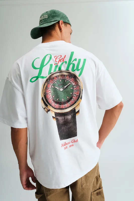 Men's smart - casual checkered t - shirts for semi - formal occasionsGet Lucky Oversized T-shirt