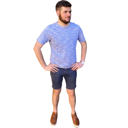 Men's smart - casual checkered t - shirts for semi - formal occasionsGinger Tee - Blue