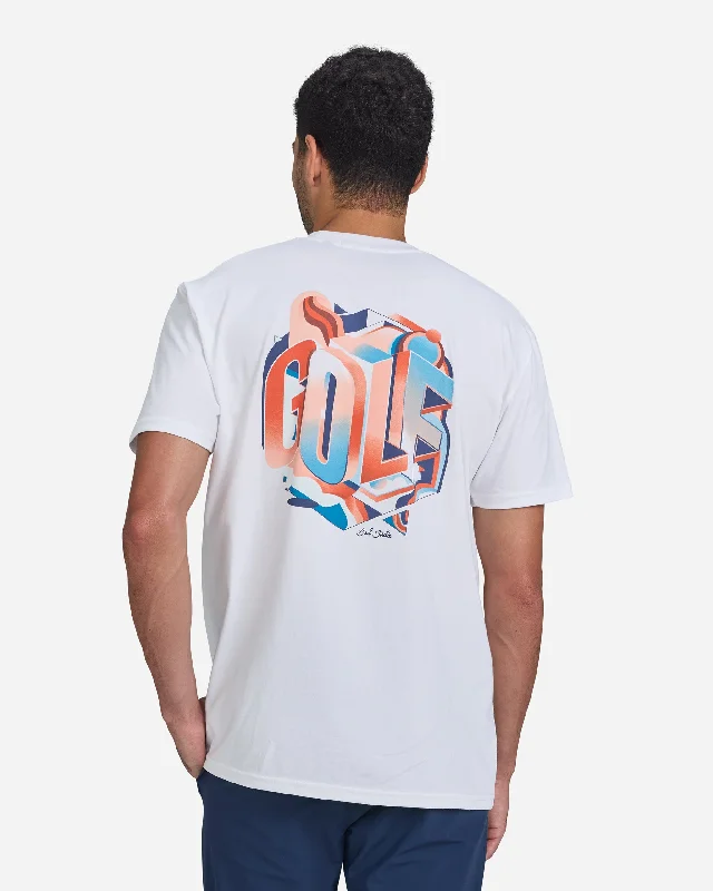Men's slim - fit graphic t - shirts with vintage rock band printsGolf Dimension Graphic Tee