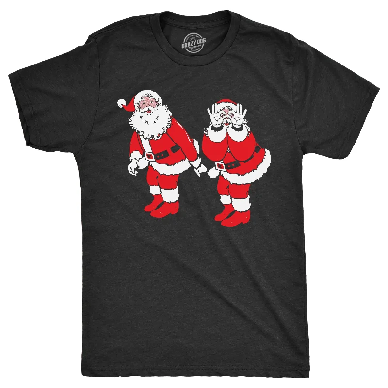 Men's slim - fit graphic t - shirts with vintage rock band printsGriddy Dance Santa Men's T Shirt