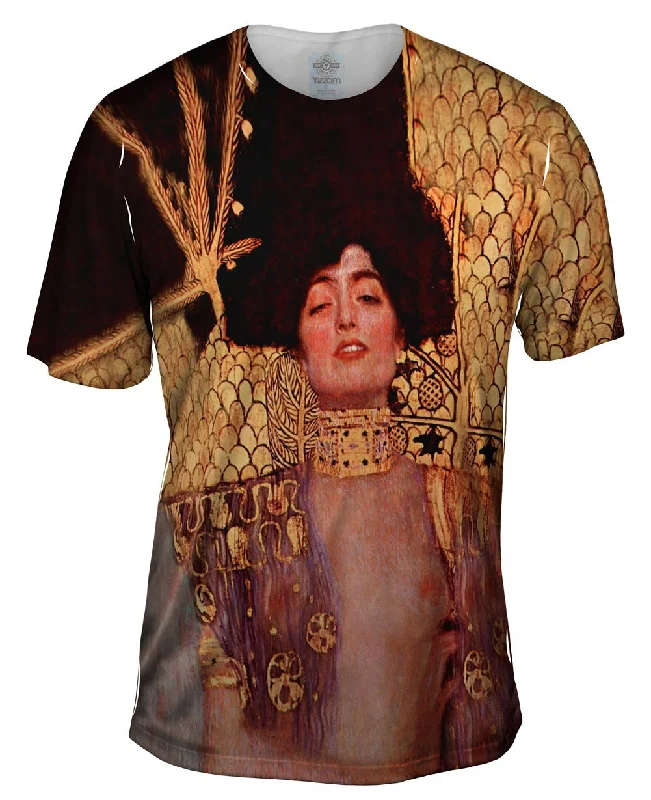 Men's v - neck muscle t - shirts for a body - building aestheticGustav Klimt -"Judith and Holofernes" (1901)