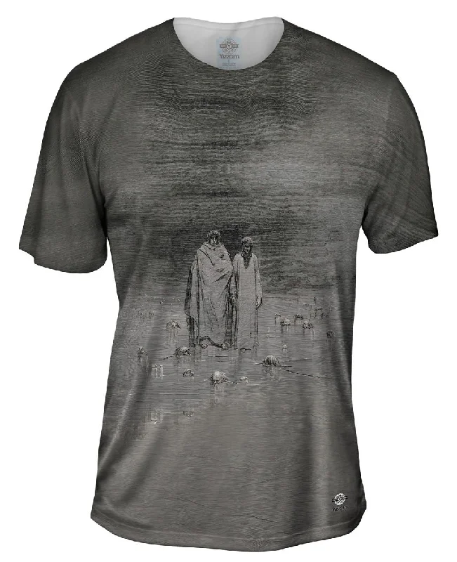 Men's long - sleeve henley t - shirts with button - down placketsGustave Dore - "Cocytus-Traitors"