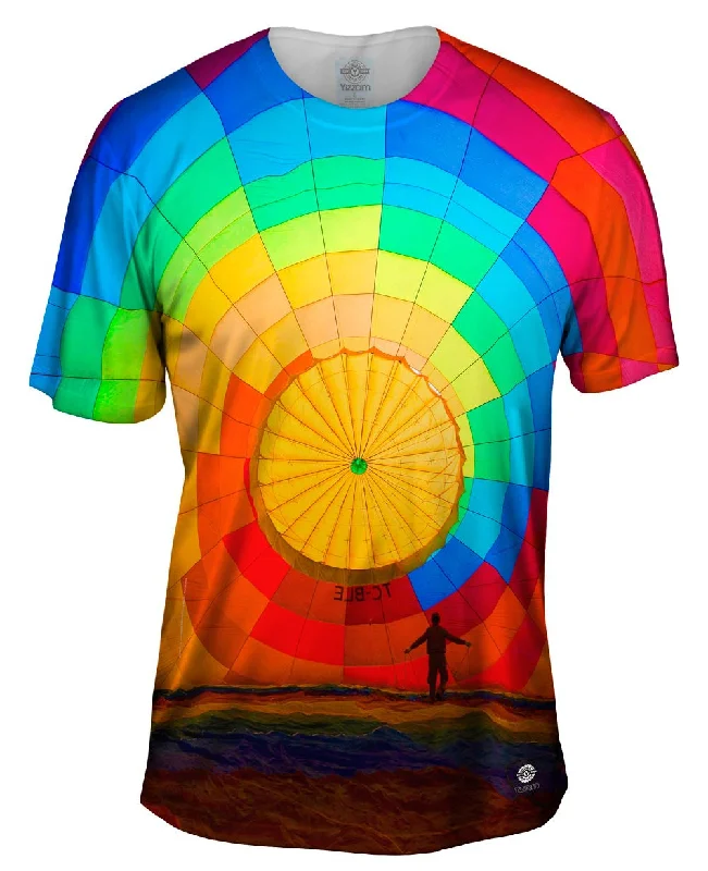 Men's slim - fit graphic t - shirts with vintage rock band printsHot Air Balloon Inflating