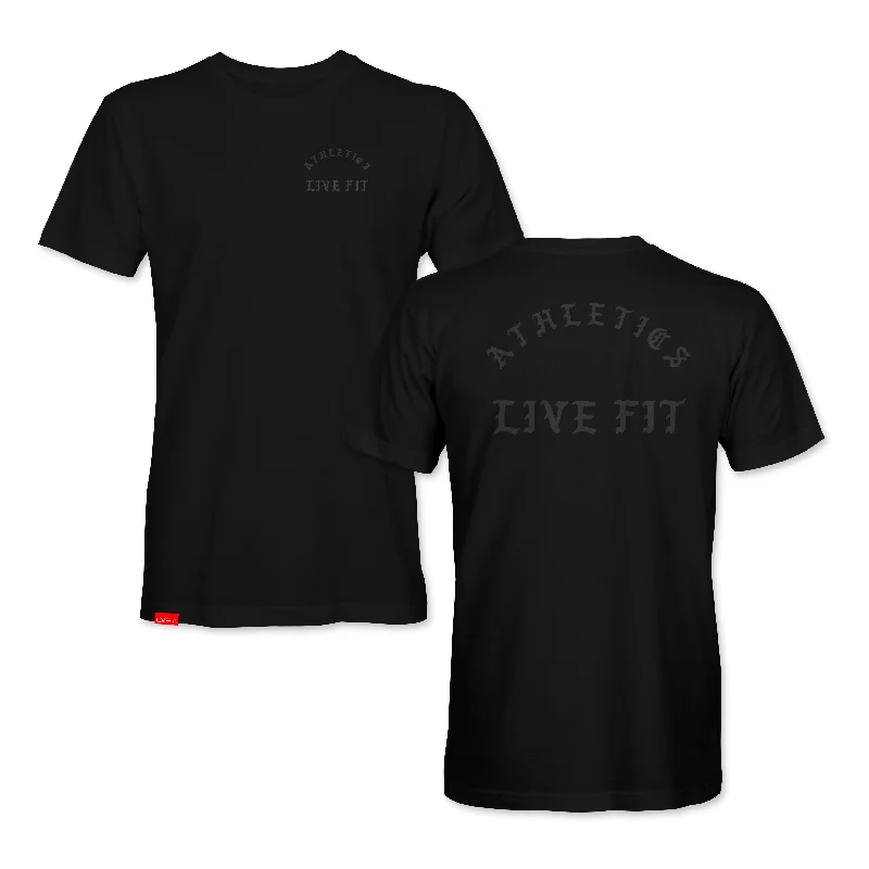 Men's smart - casual checkered t - shirts for semi - formal occasionsIron Athletics Tee - Black/Dark Grey