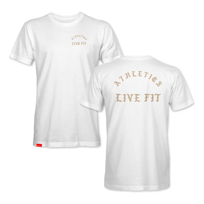 Men's distressed denim - look t - shirts with a rugged appealIron Athletics Tee - White/Khaki