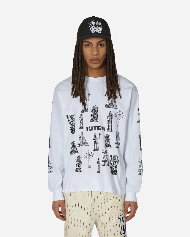 Men's tie - dye t - shirts with a bohemian styleShiva Longsleeve T-Shirt White
