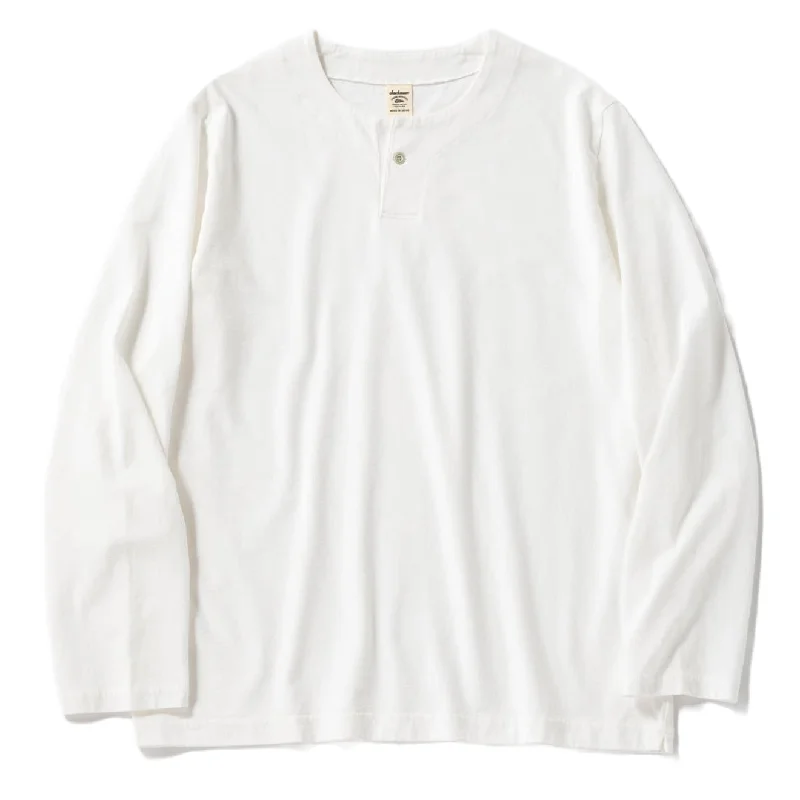 Men's tie - dye t - shirts with a bohemian styleJackman L/S Henleyneck T-Shirt White