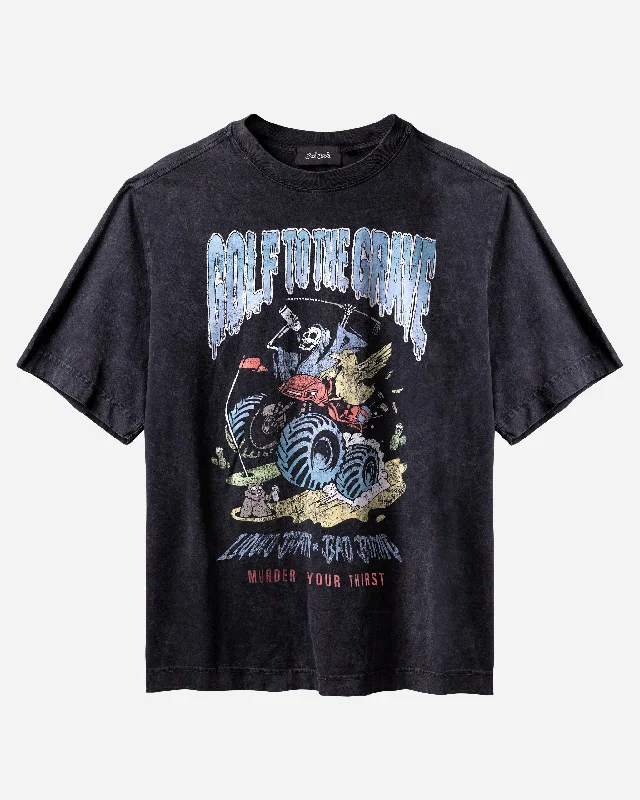 Men's long - sleeve henley t - shirts with button - down placketsBad Birdie x Liquid Death Reaper Tee