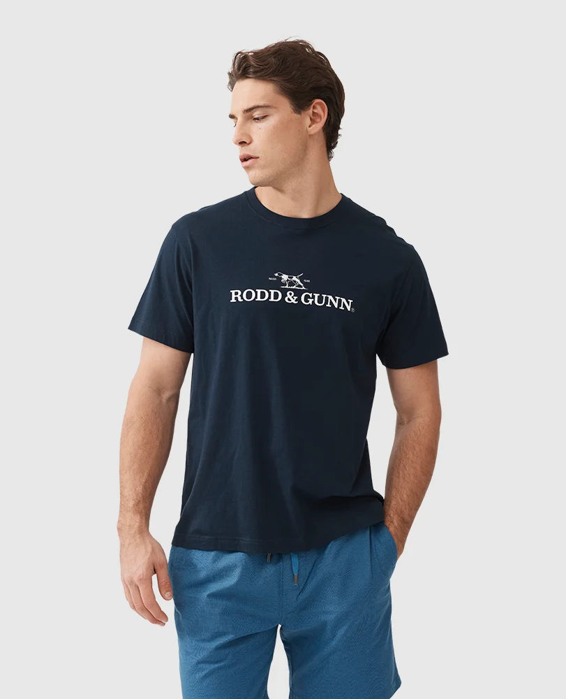 Men's slim - fit graphic t - shirts with vintage rock band printsRodd & Gunn - Logo T-Shirt - Midnight