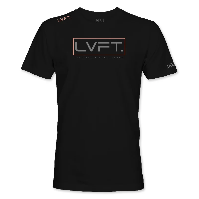 Men's lightweight performance t - shirts for running marathonsLVFT. Lifestyle Tee - Black/Peach