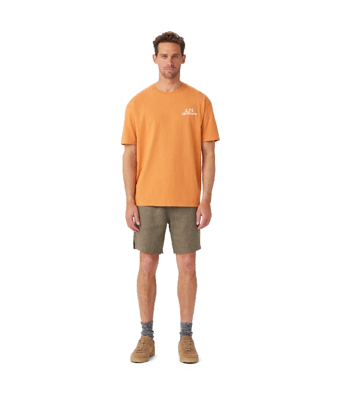 Men's distressed denim - look t - shirts with a rugged appealR.M.Williams - Menu (Oyster) Tee - Tangerine
