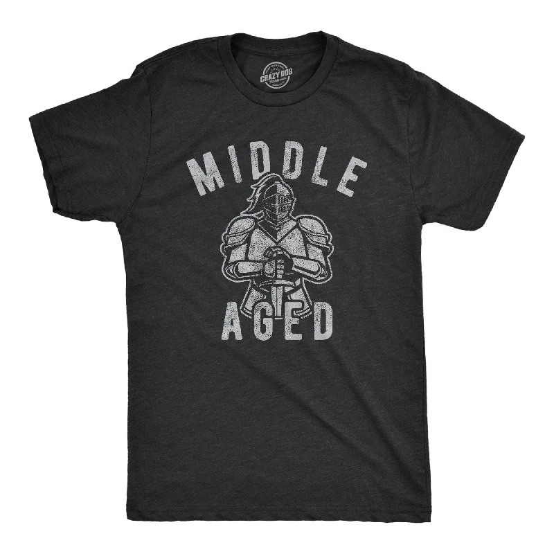 Men's slim - fit graphic t - shirts with vintage rock band printsMiddle Aged Men's T Shirt