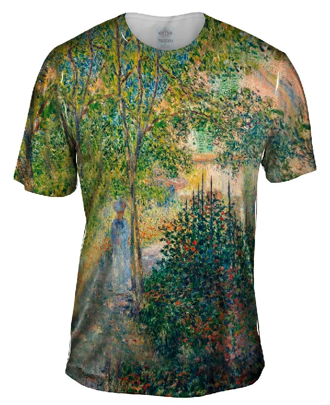 Men's thermal t - shirts with a high - neck design for cold weatherMonet -"Garden in Argenteuil" (1876)