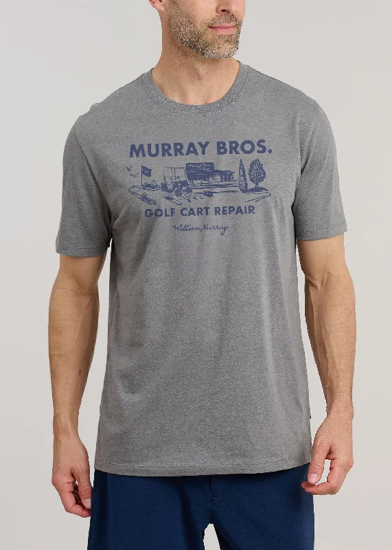 Men's slim - fit graphic t - shirts with vintage rock band printsMurray Bros Golf Cart Repair T-Shirt