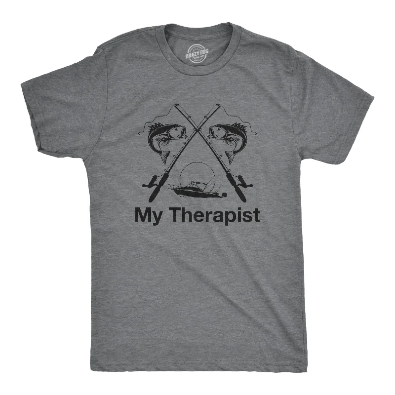 Men's plus - size pocket t - shirts with a classic lookMy Therapist Fishing Men's T Shirt