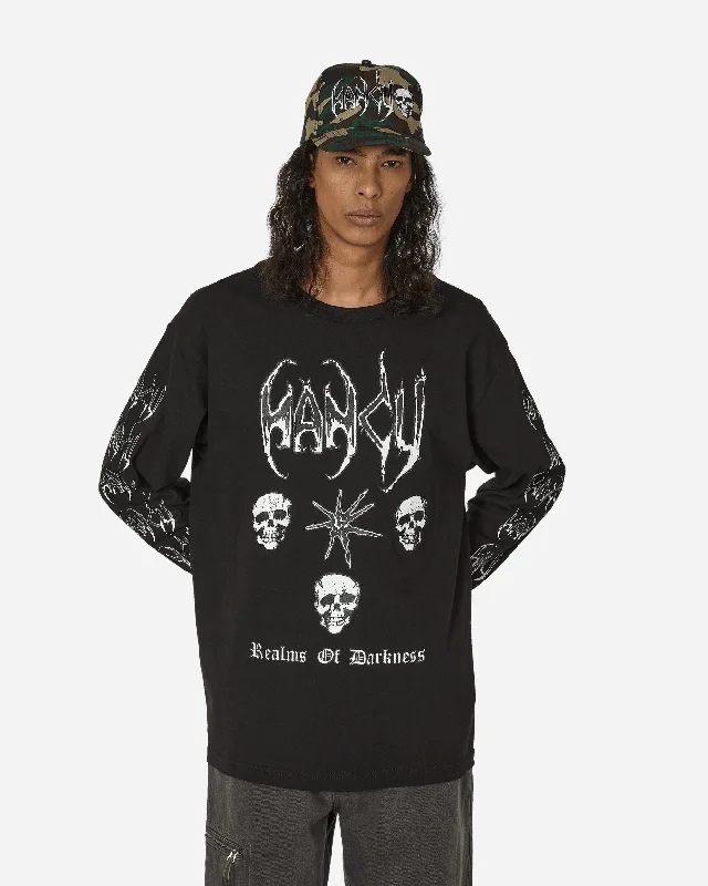 Men's v - neck muscle t - shirts for a body - building aestheticRealms Longsleeve T-Shirt Black