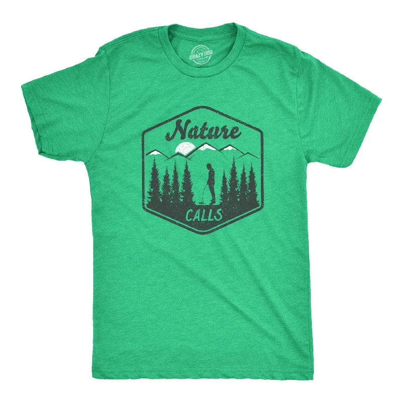 Men's short - sleeve linen t - shirts for summer beach outingsNature Calls Men's T Shirt