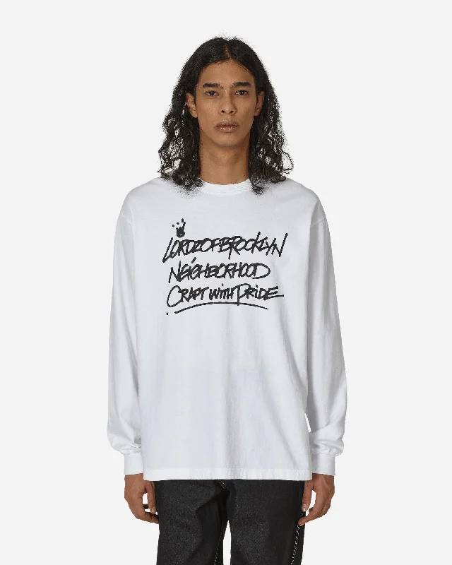 Men's tie - dye t - shirts with a bohemian styleLordz Of Brooklyn LS-1 Longsleeve T-Shirt White