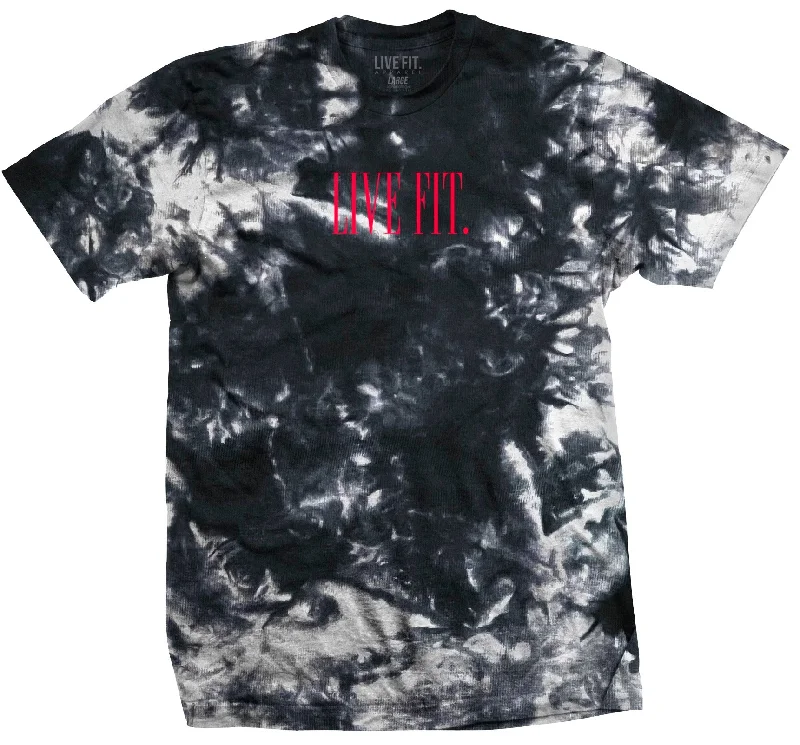 Men's long - sleeve henley t - shirts with button - down placketsOffset Tie Dye Tee - Frostbite / Infrared
