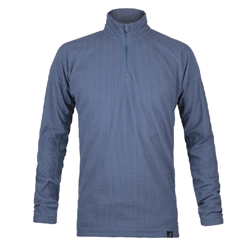 Men's long - sleeve henley t - shirts with button - down placketsParamo Grid Technic Baselayer Indigo Blue