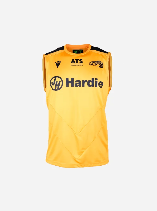 Men's antimicrobial t - shirts for odor - free freshness during travelParramatta Eels 2025 Player Training Singlet - Gold
