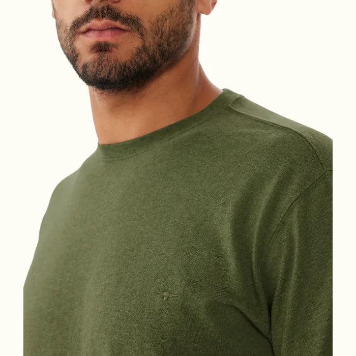 Men's ribbed t - shirts with a textured finish for added styleR.M.Williams - Parson T-Shirt - Olive