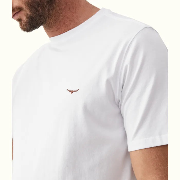 Men's printed Hawaiian t - shirts for tropical vacationsR.M.Williams - Parson T-Shirt - White