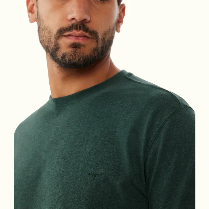 Men's mock - neck t - shirts with a modern and sleek styleR.M.Williams - Parson T-Shirt - Forest Green