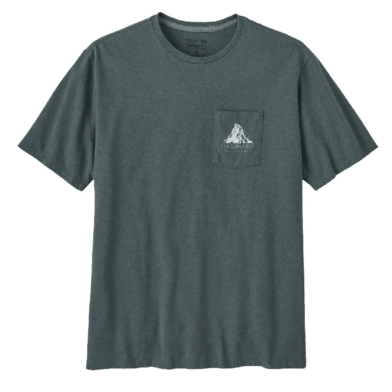 Men's smart - casual checkered t - shirts for semi - formal occasionsPatagonia Chouinard Crest Pocket Responsibili Tee Nouveau Green