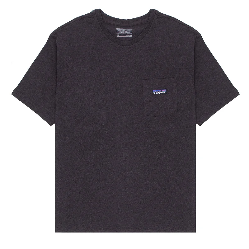 Men's button - front t - shirts with a unique artistic printPatagonia Daily Pocket Tee Ink Black