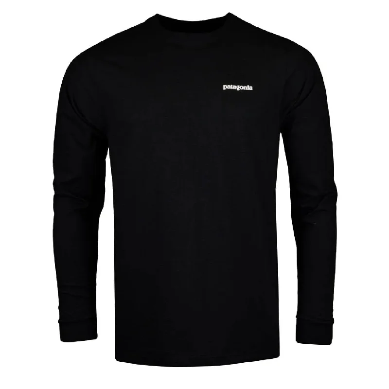 Men's antimicrobial t - shirts for odor - free freshness during travelPatagonia Long Sleeve P-6 Logo Responsibili-Tee Black