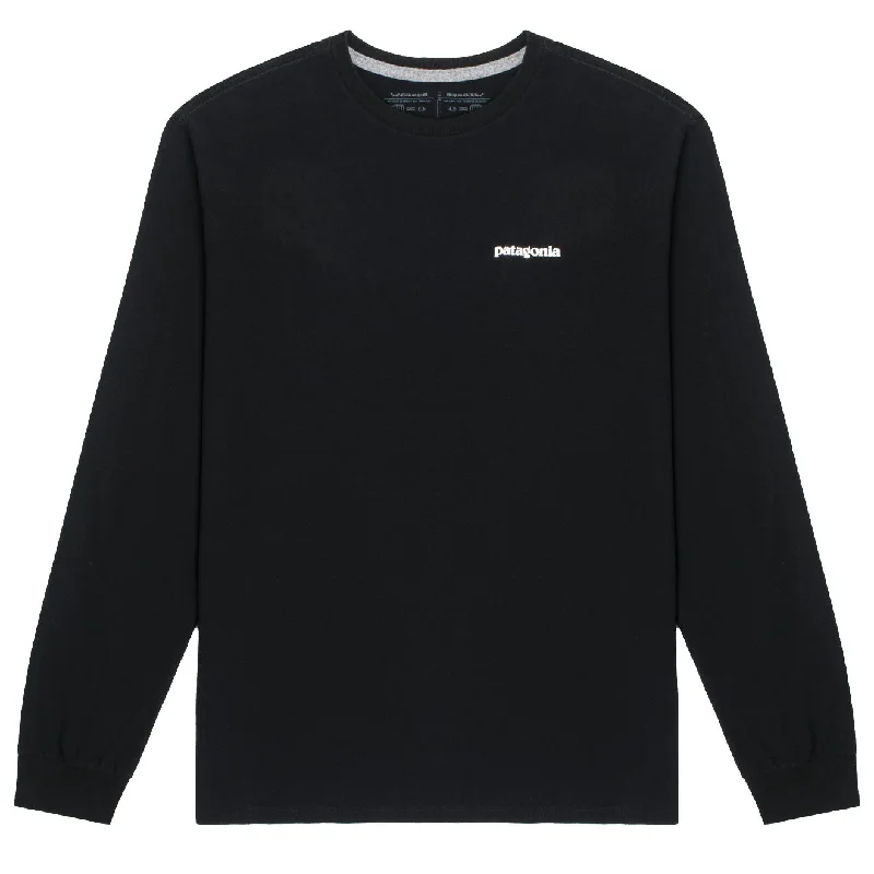 Men's short - sleeve linen t - shirts for summer beach outingsPatagonia Long Sleeved Home Water Trout Responsibili-Tee Black