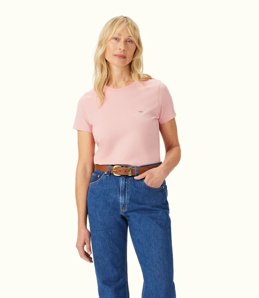 Men's button - front t - shirts with a unique artistic printR.M.Williams - Piccadilly T-Shirt - Rose
