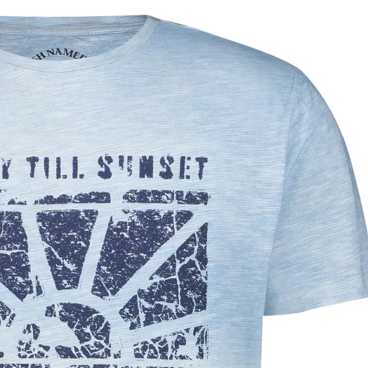 Men's thermal t - shirts with a high - neck design for cold weatherCrew Neck Tee - Sky Blue