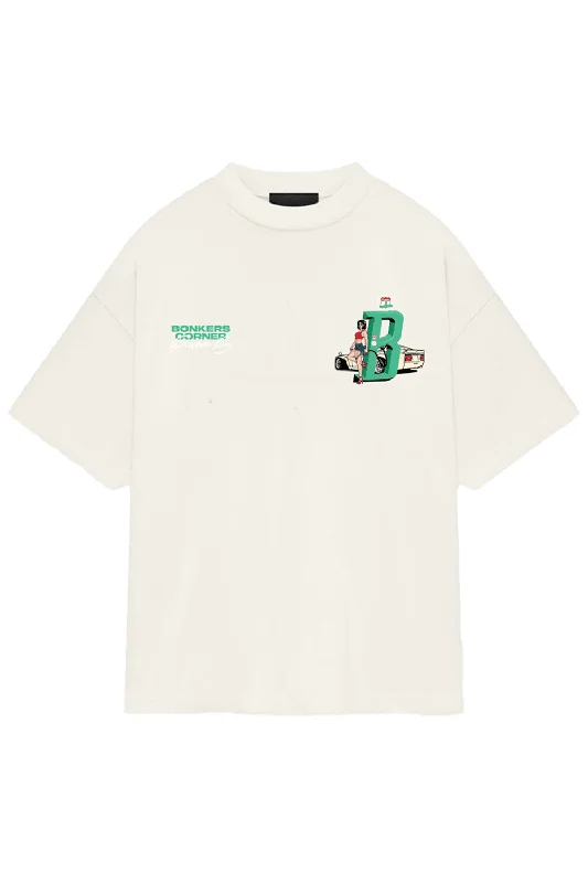 Men's button - front t - shirts with a unique artistic printPushing Hard Oversized T-shirt