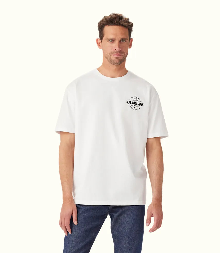 Men's eco - friendly recycled t - shirts for sustainable fashion choicesR.M.Williams - Prospect T-Shirt - White