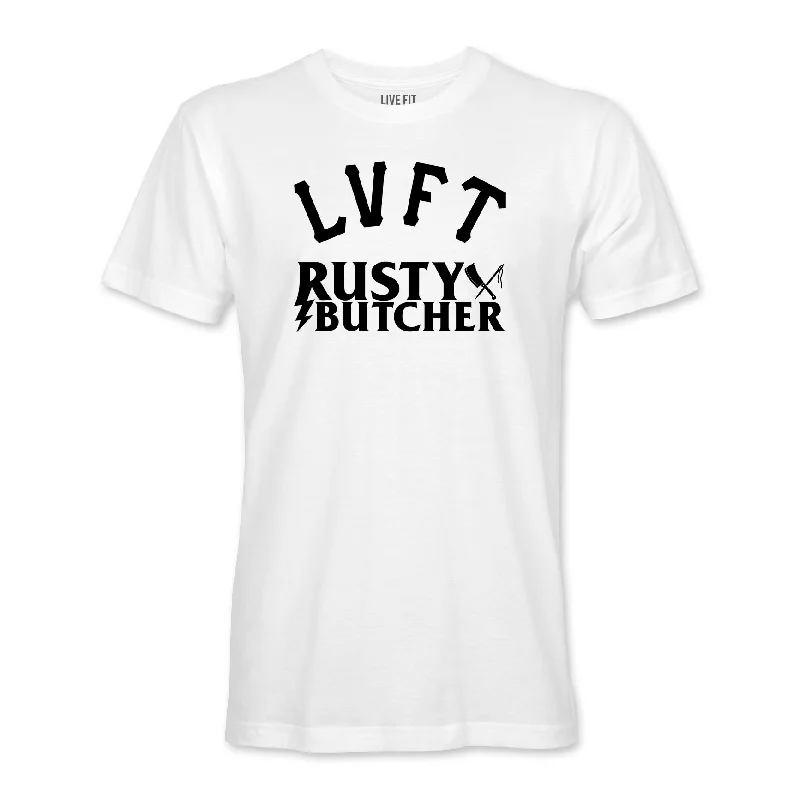 Men's smart - casual checkered t - shirts for semi - formal occasionsRB x LVFT Tee- White/Black