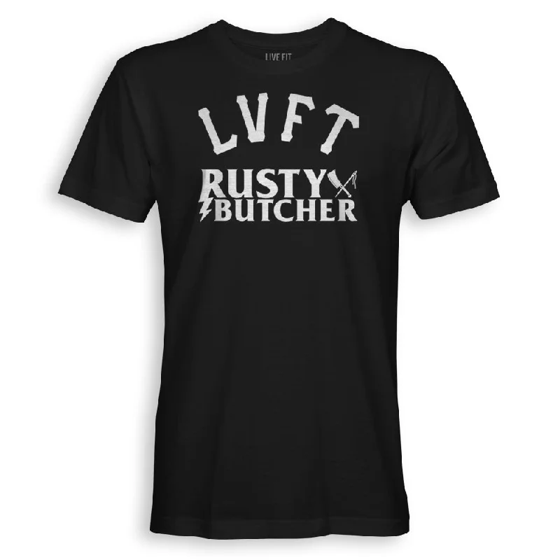 Men's short - sleeve linen t - shirts for summer beach outingsRB x LVFT Tee- Black/White