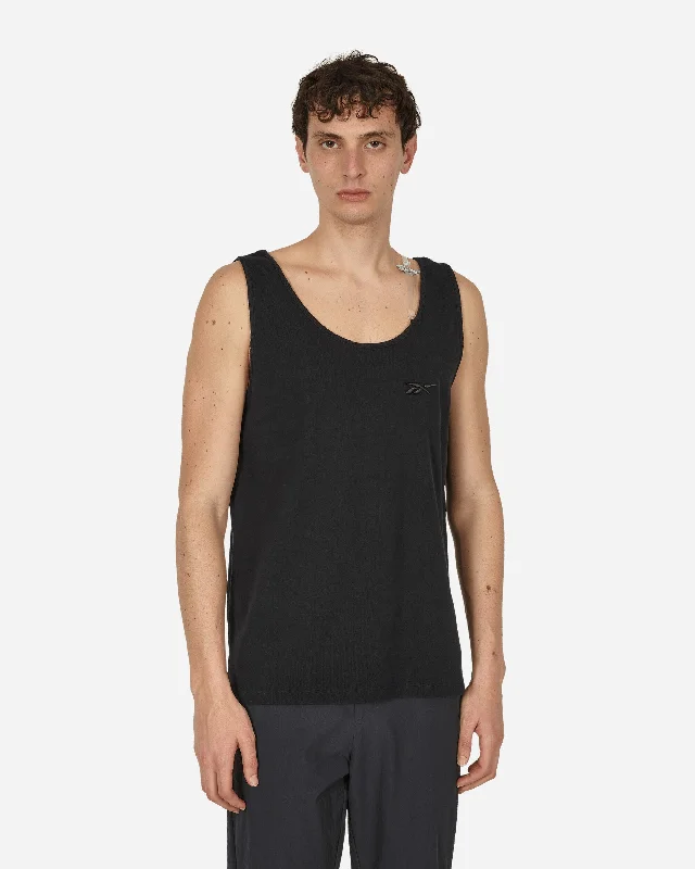 Men's smart - casual checkered t - shirts for semi - formal occasionsMachine-A Bra Strap Tank Top Black