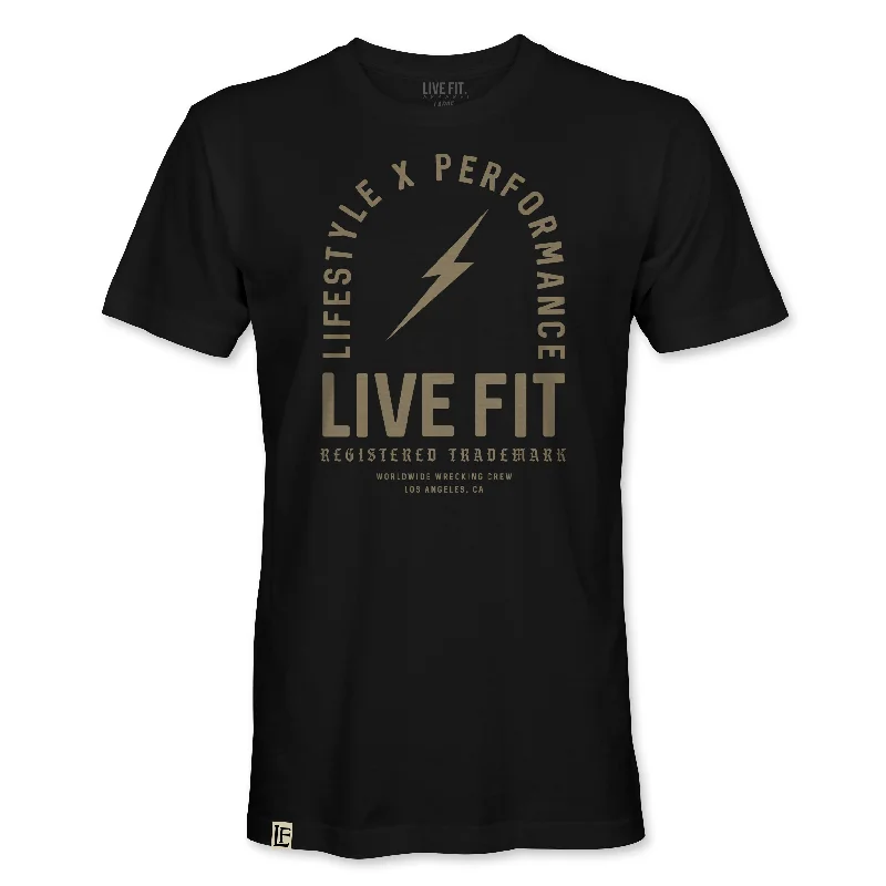 Men's plus - size pocket t - shirts with a classic lookRegister Trademark Tee -Black / Tan