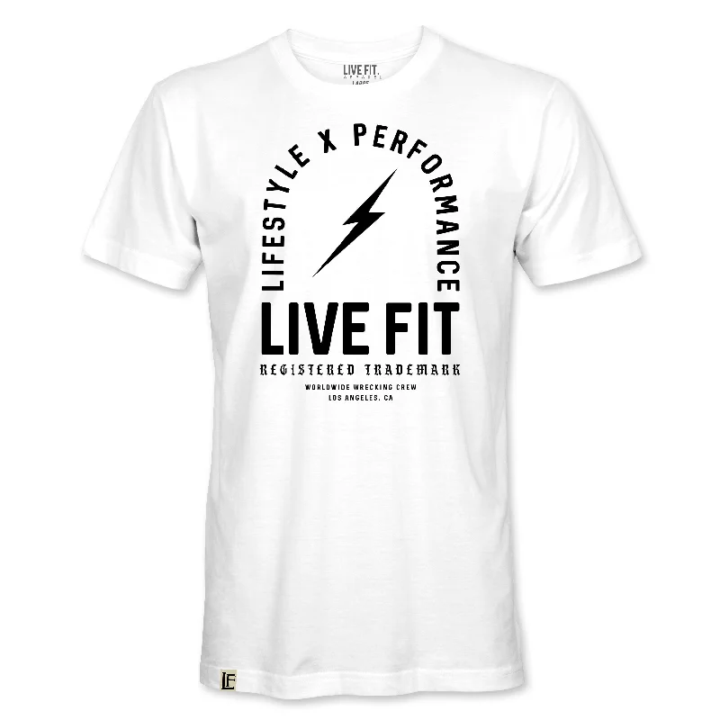 Men's mock - neck t - shirts with a modern and sleek styleRegister Trademark Tee - White / Black