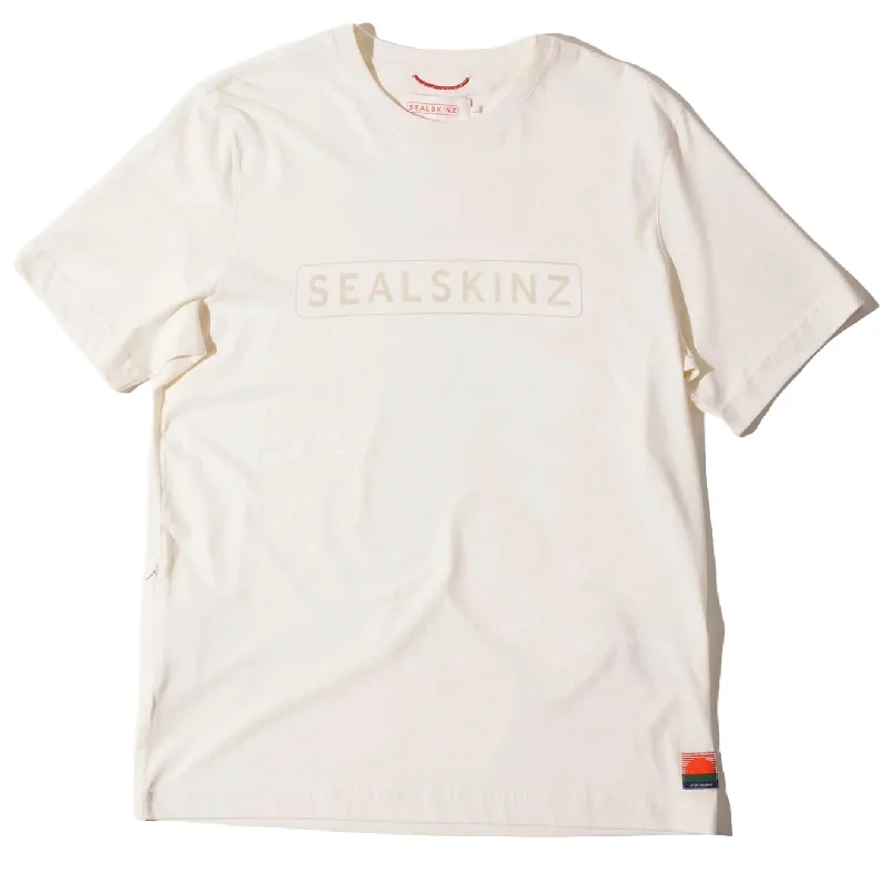 Men's short - sleeve linen t - shirts for summer beach outingsSealskinz Litcham Icon UV Protection Tee Cream