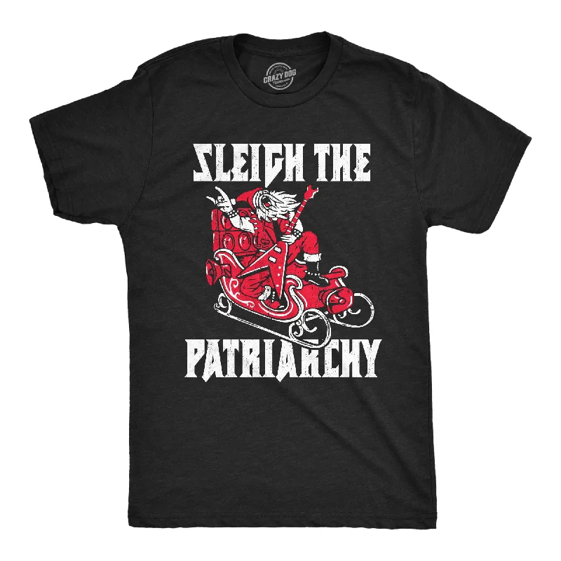 Men's slim - fit graphic t - shirts with vintage rock band printsSleigh The Patriarchy Men's T Shirt